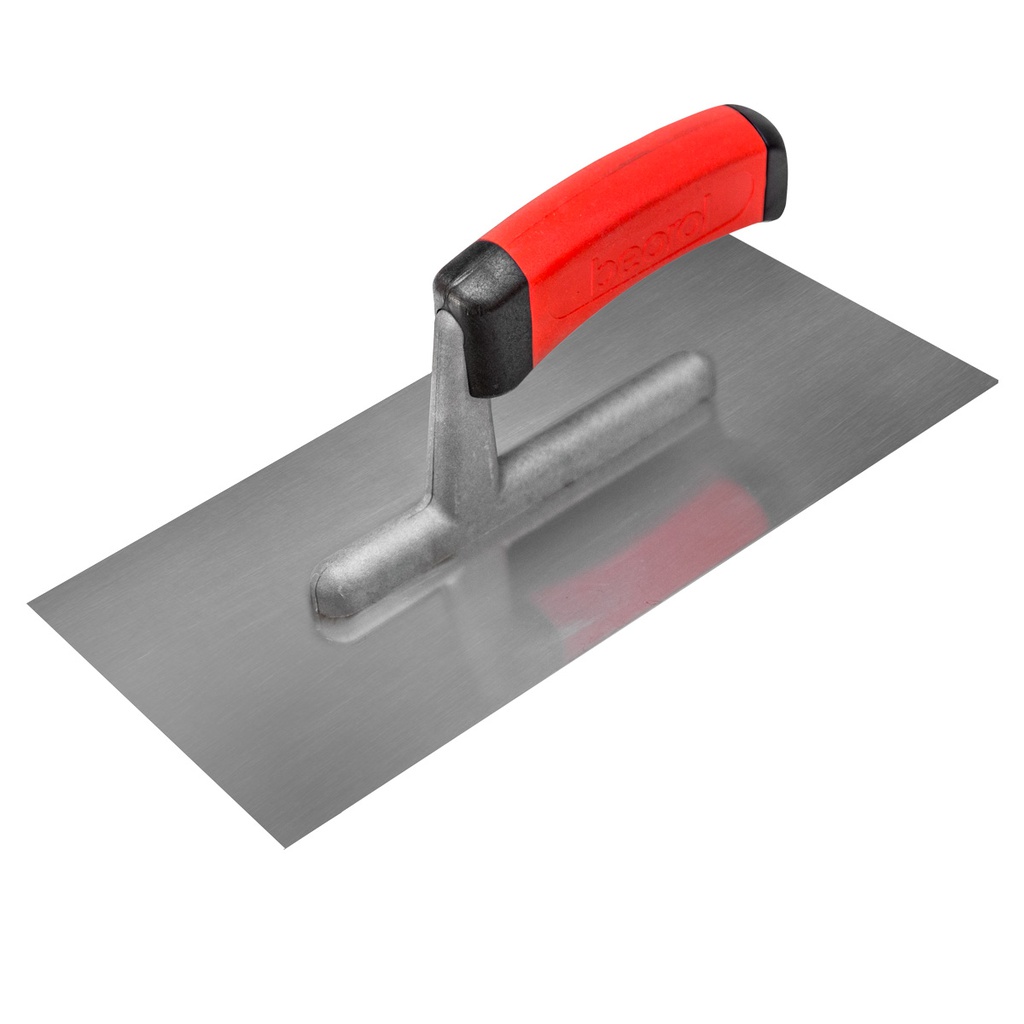 Plastering trowel, stainless steel, rubber-