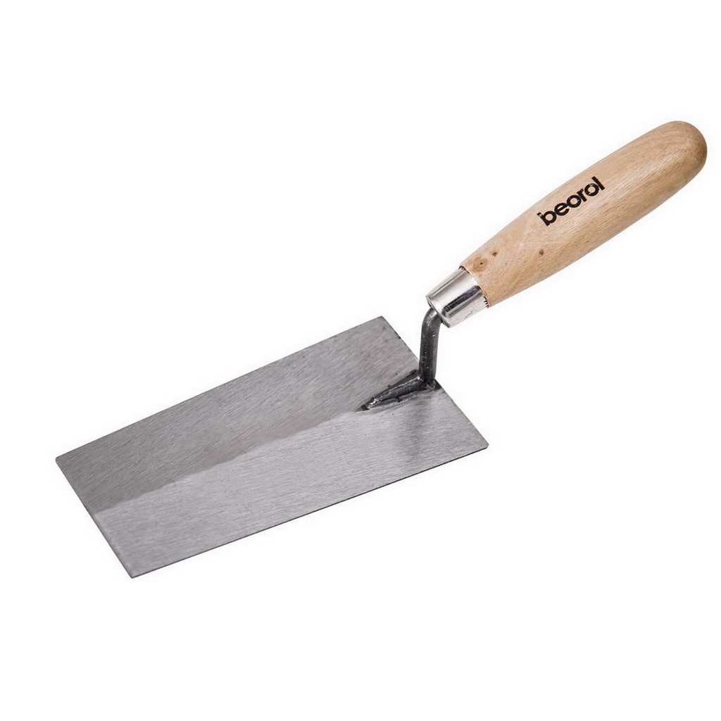 Bricklaying trowel, wooden handle, 160mm