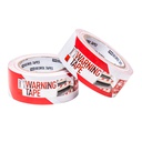 Warning tape red/white 50mm x 33m