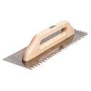 Plastering trowel, wooden handle, stainless8x8