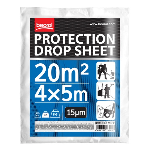 [F4x5M15] Protection drop sheet 4x5m, 15mic