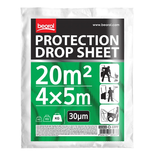 [F4x5M30] Protection drop sheet 4x5m, 30mic